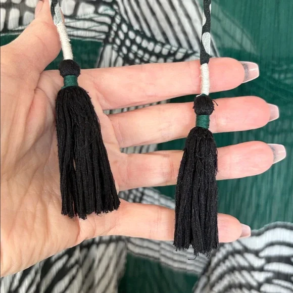 By Anthropologie Marais Green & Black Printed Chiffon Maxi Dress Size XL - Picture 6 of 13